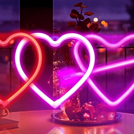 Lovely Bright Triple Heart Love Bundle LED Night Light Room Wall Decoration