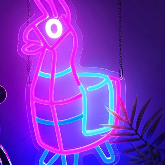 Fun Bright Pink Piñata Llama LED Night Light Room Wall Decoration