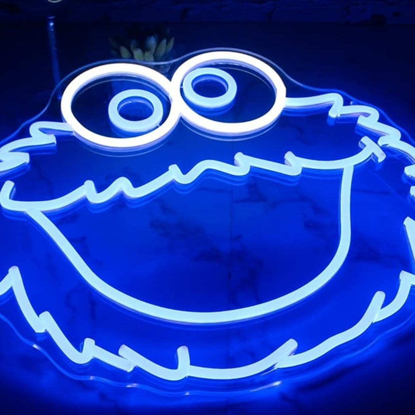Fun Bright Blue Cookie Monster LED Night Light Sesame Street Room Wall Decor