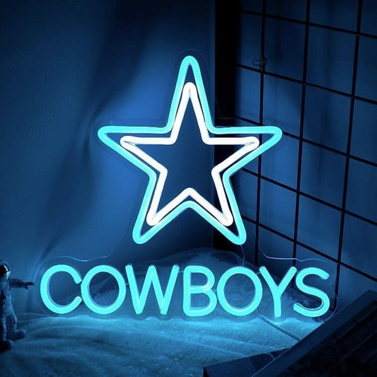 Blue Dallas Cowboys Star LED Night Light Sign - Show Your Team Pride!