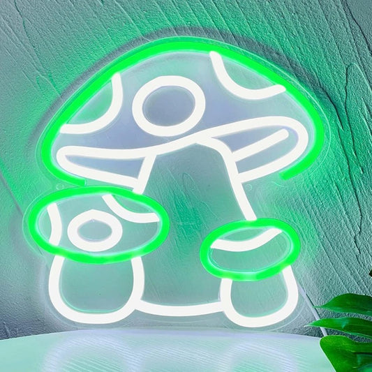 Fun Bright Green Mushroom Cluster LED Night Light Room Wall Decoration
