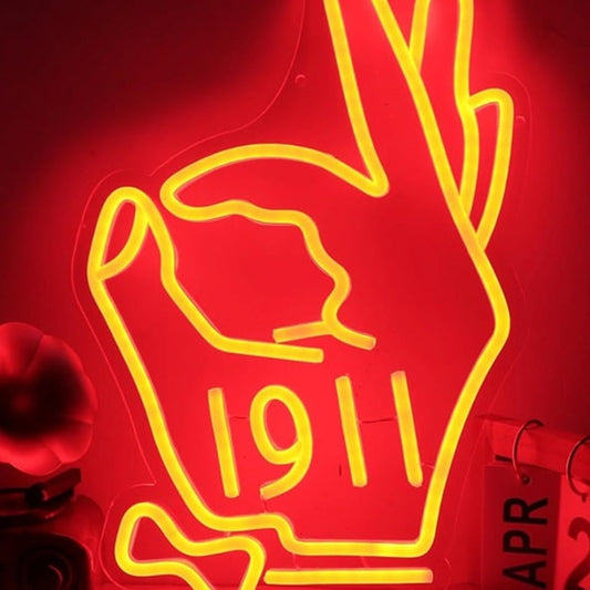 Lovely Bright Red Hand 1911 Kappa Alpha Psi Sorority LED Light Room Wall Decor