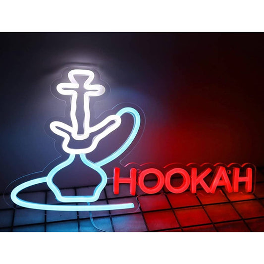 Vivid Bright Hookah LED Night Light Shop Store Sign Wall Decor