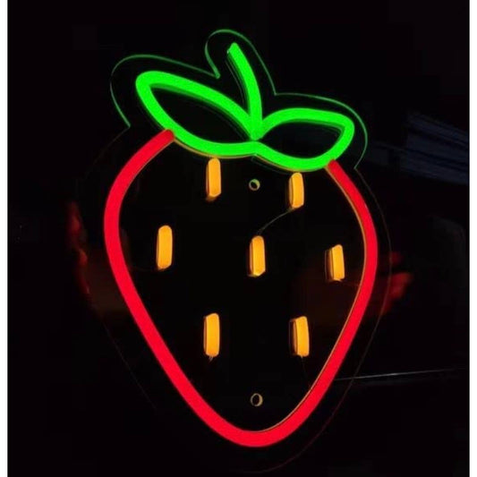 Lovely Tasty Bright Red Strawberry LED Night Light Room Wall Decoration