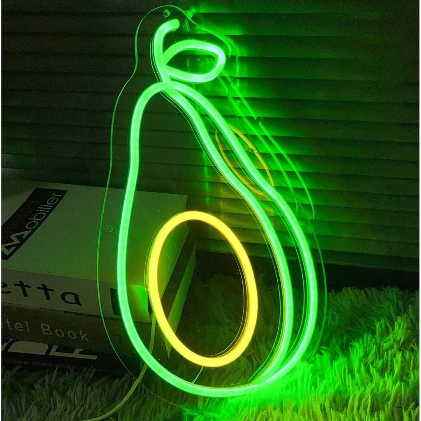 Tasty Bright Green / Yellow Avocado LED Night Light Room Wall Decoration
