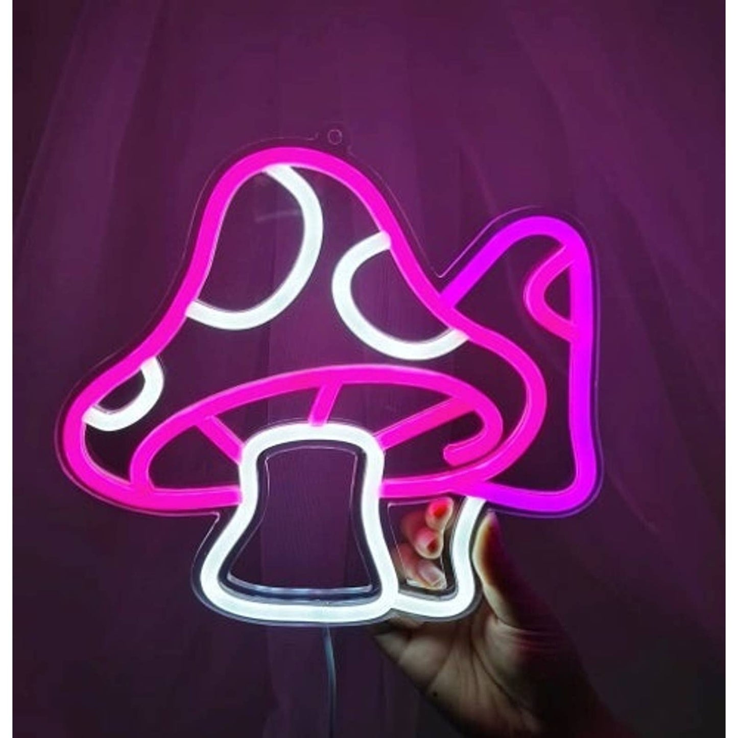 Lovely Bright Plump Pink Mushroom LED Night Light Rom Wall Decoration