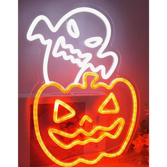 Fun Spooky Bright Ghost & Pumpkin LED Night Light Halloween Decoration