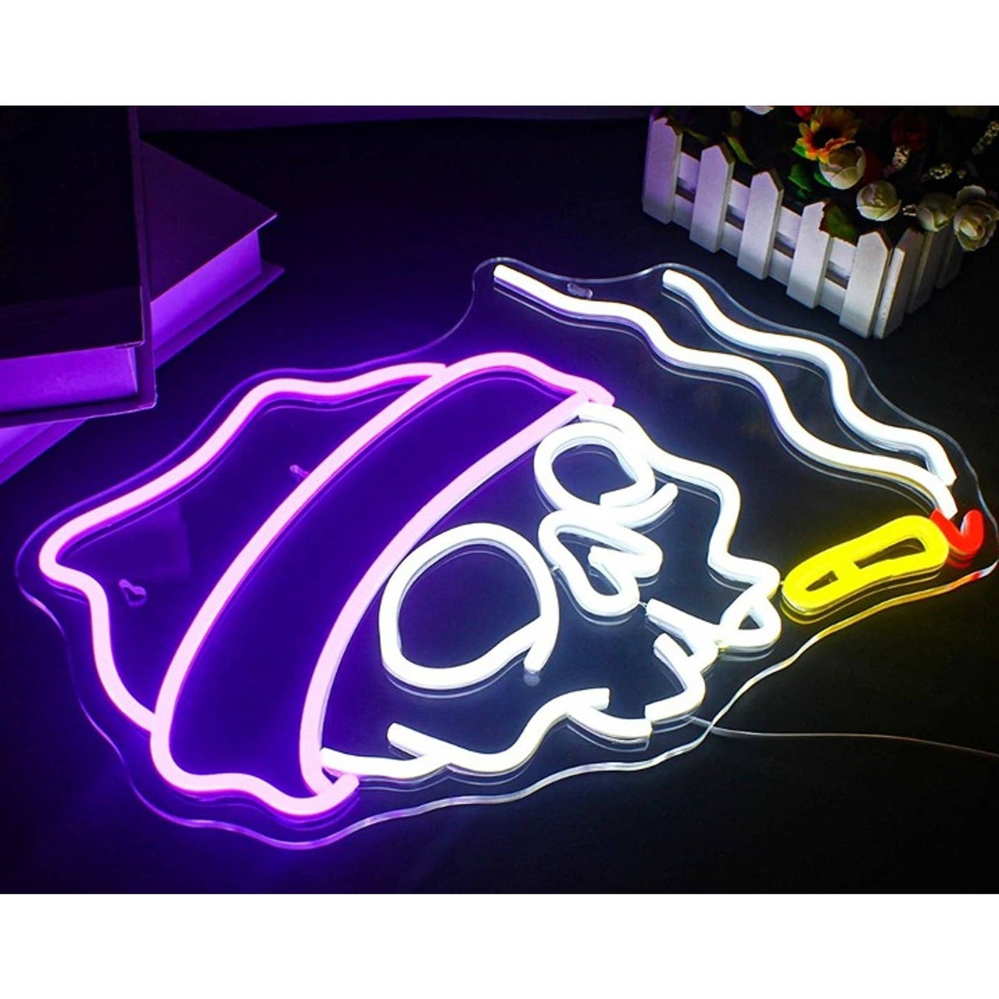Spooky Bright Smoking Skull with Beanie High LED Light Halloween Decor