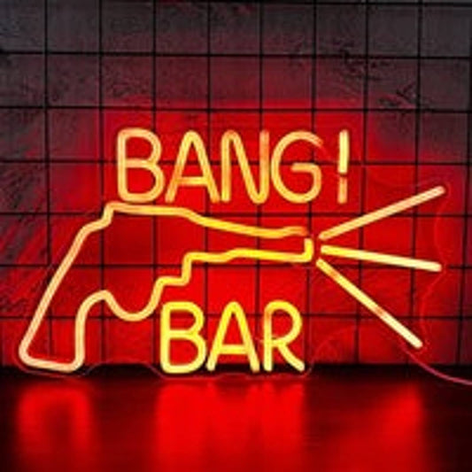 Vivid Bright Red Bang Bar LED Night Light Room Wall Decoration