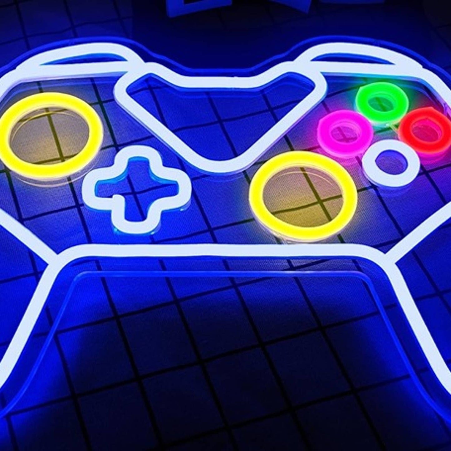 Vivid Bright Blue Detailed Game Controller LED Night Light