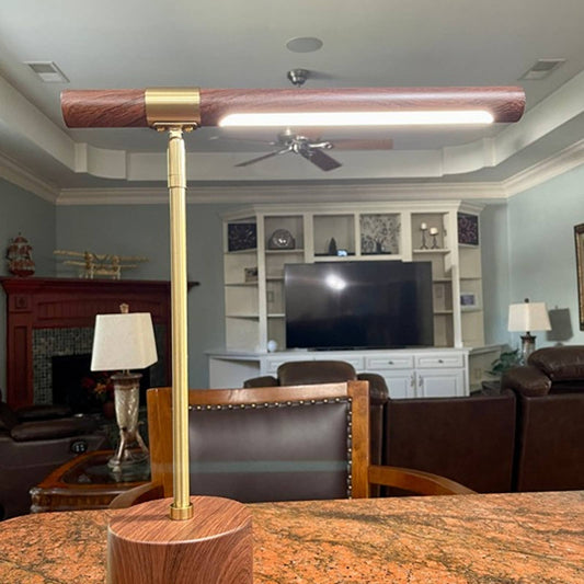 Unique Luxury Designed LED Touch Warm and Cool Light Faux Wood Lamp