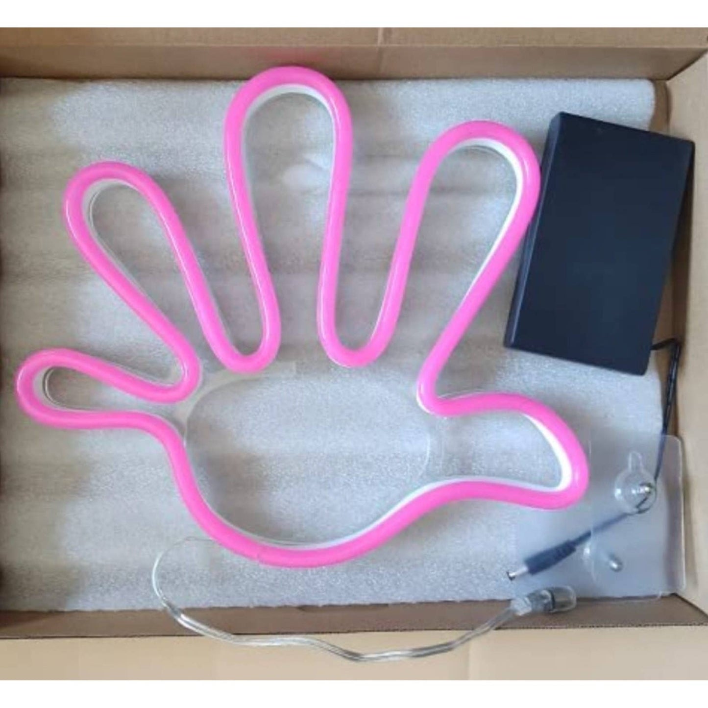 Fun Bright Pink Fat Hand LED Night Light Room Wall Decoration
