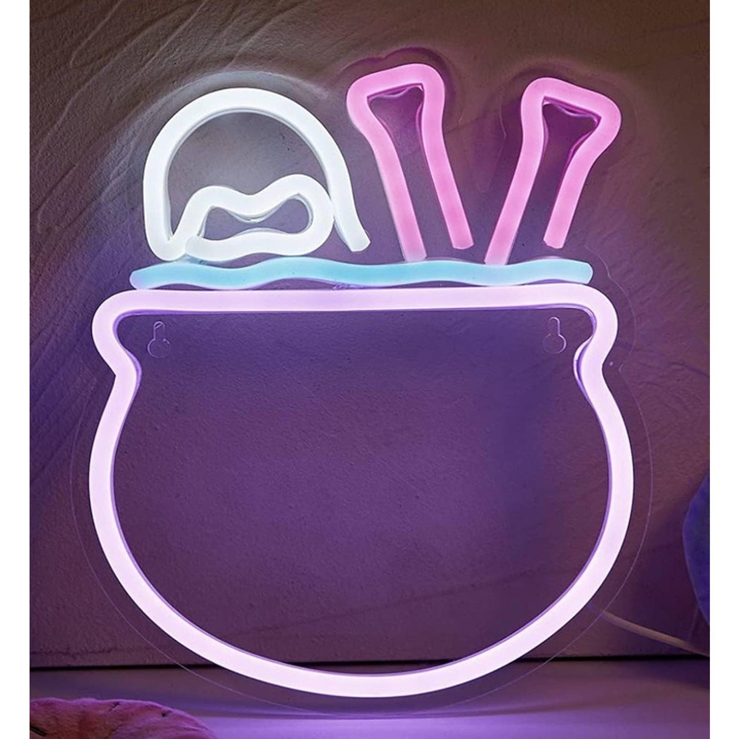 Spooky Vivid Bright Bone Pot Stew LED Night Light Halloween Decor