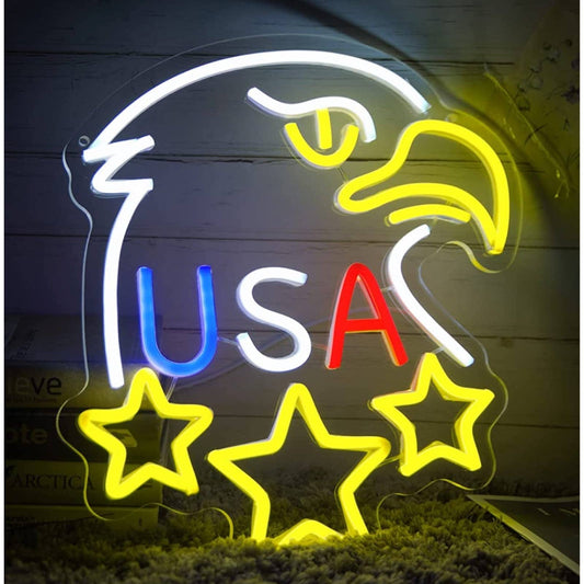 Bright United States of America Eagle Stars LED Night Light Room Wall Decoration