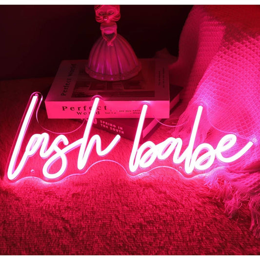 Lovely Bright Pink “Lash Babe” LED Night Light Room Wall Decoration