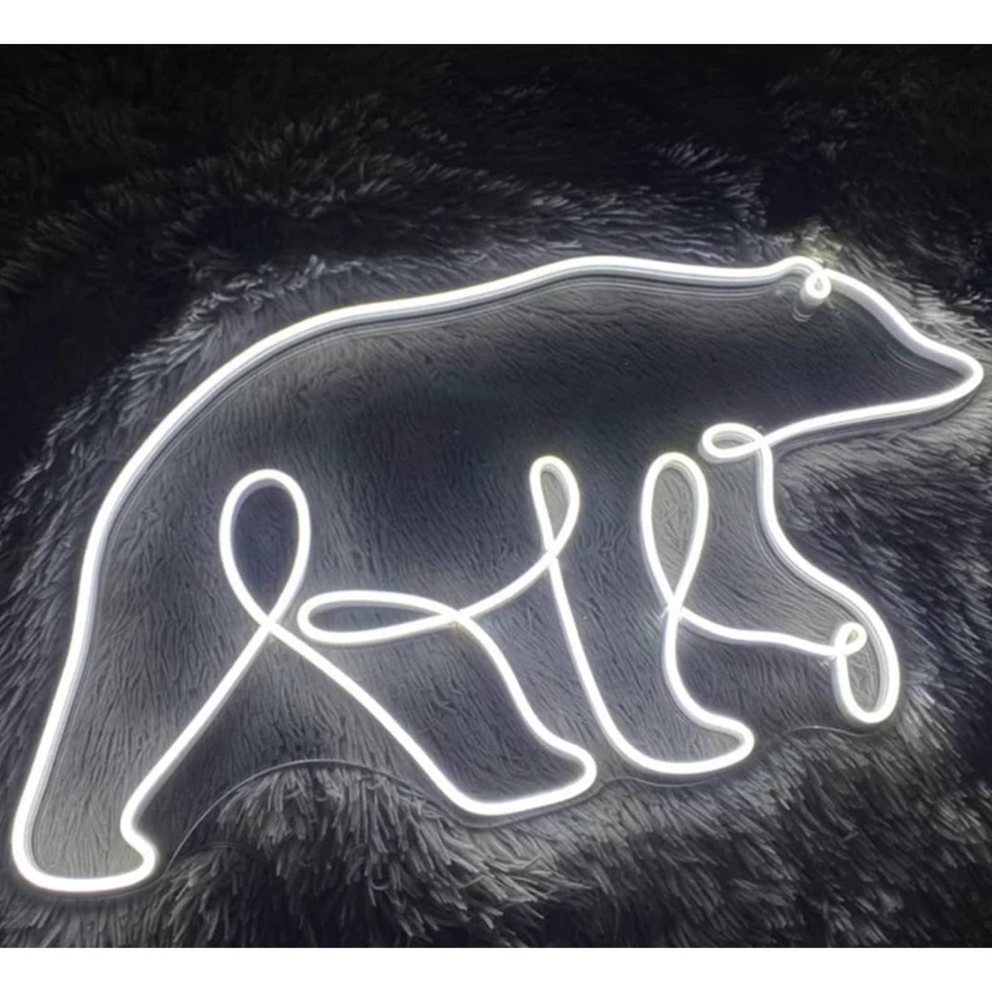 Cool White Polar Bear LED Night Light Room Wall Art Decoration