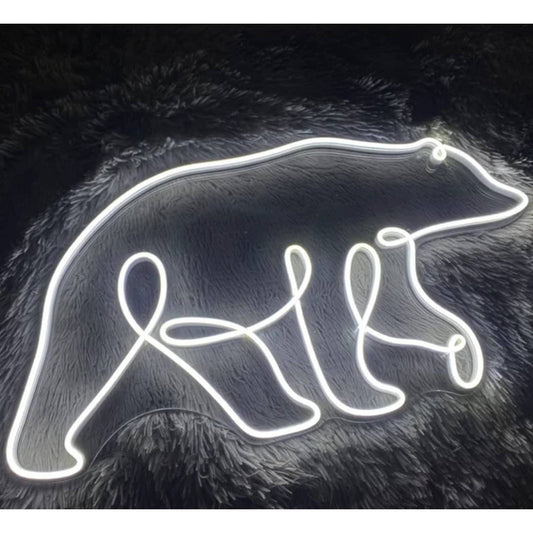 Cool White Polar Bear LED Night Light Room Wall Art Decoration
