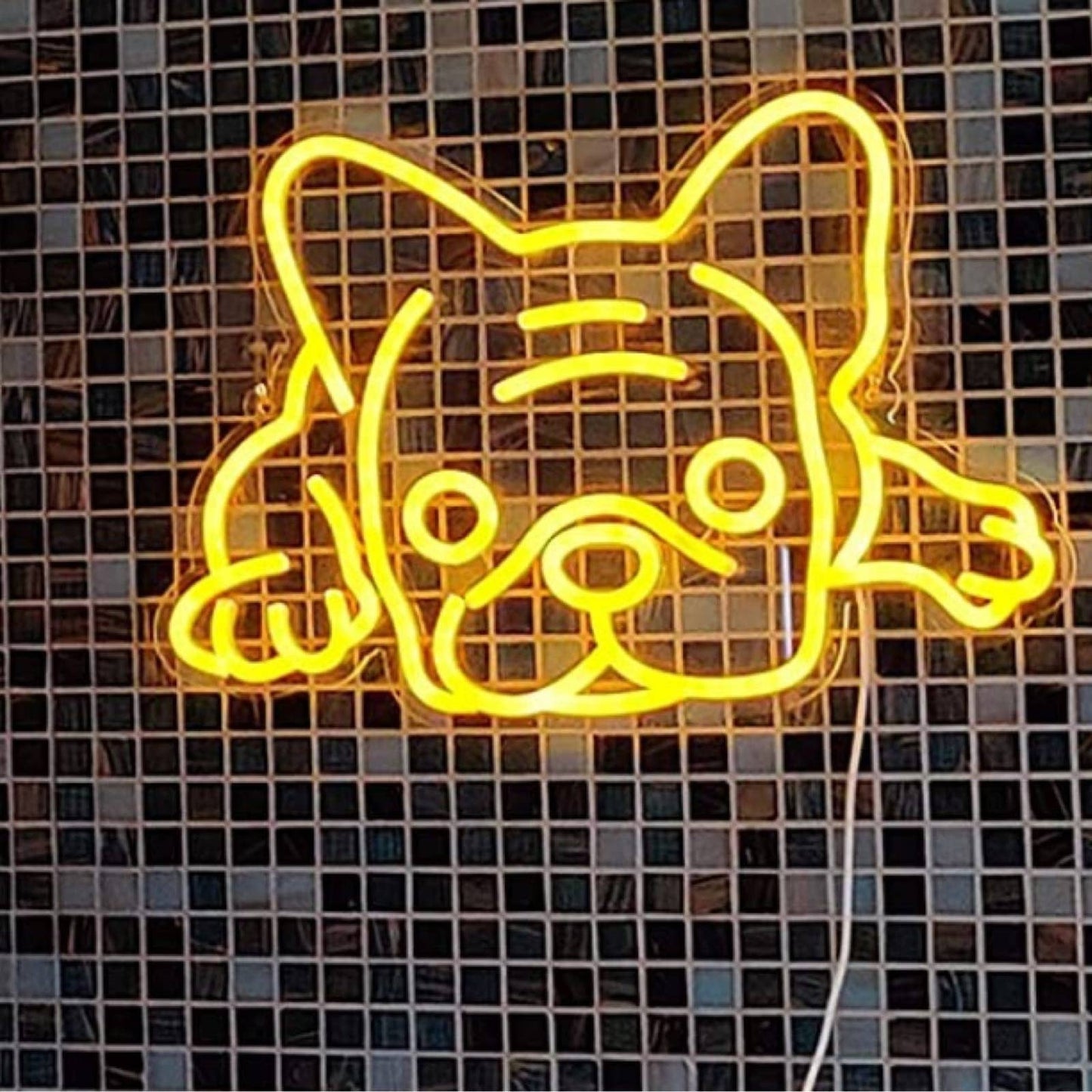Super Adorable Bright Yellow Relaxing Frenchie French Bulldog LED Night Light