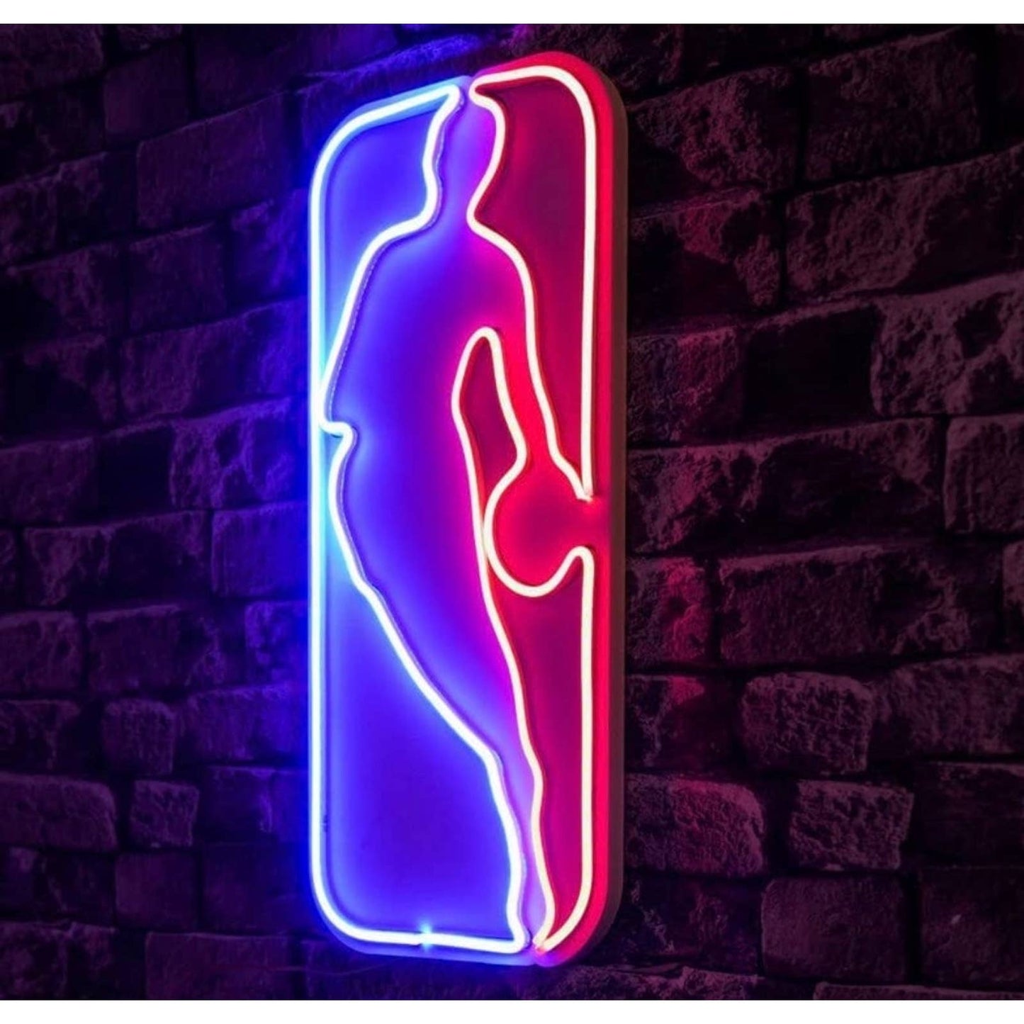 Bright Quality Blue Red NBA Logo LED Light Basketball Sport Room Wall Decoration