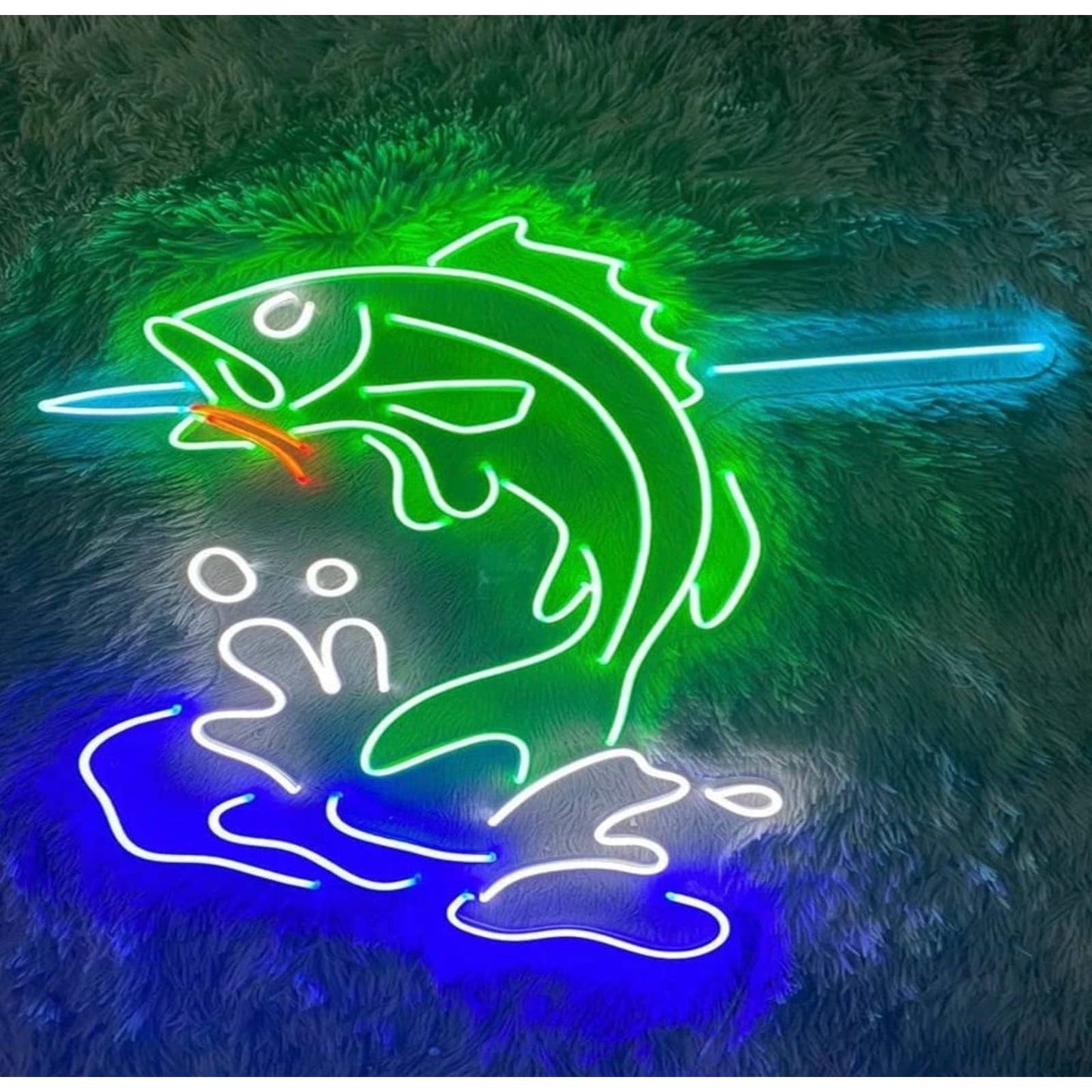 Vivid Bright Colorful Bass Pro Shops Fishing LED Light Fish Sport Room Wall Deco