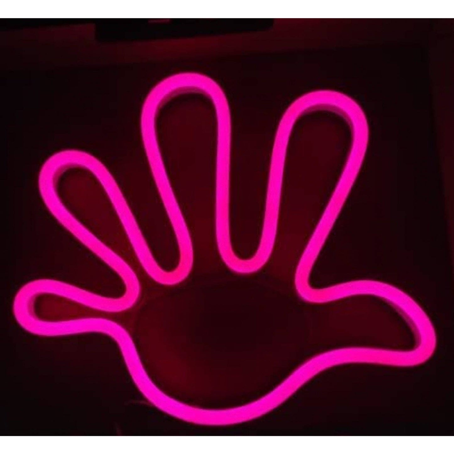 Fun Bright Pink Fat Hand LED Night Light Room Wall Decoration