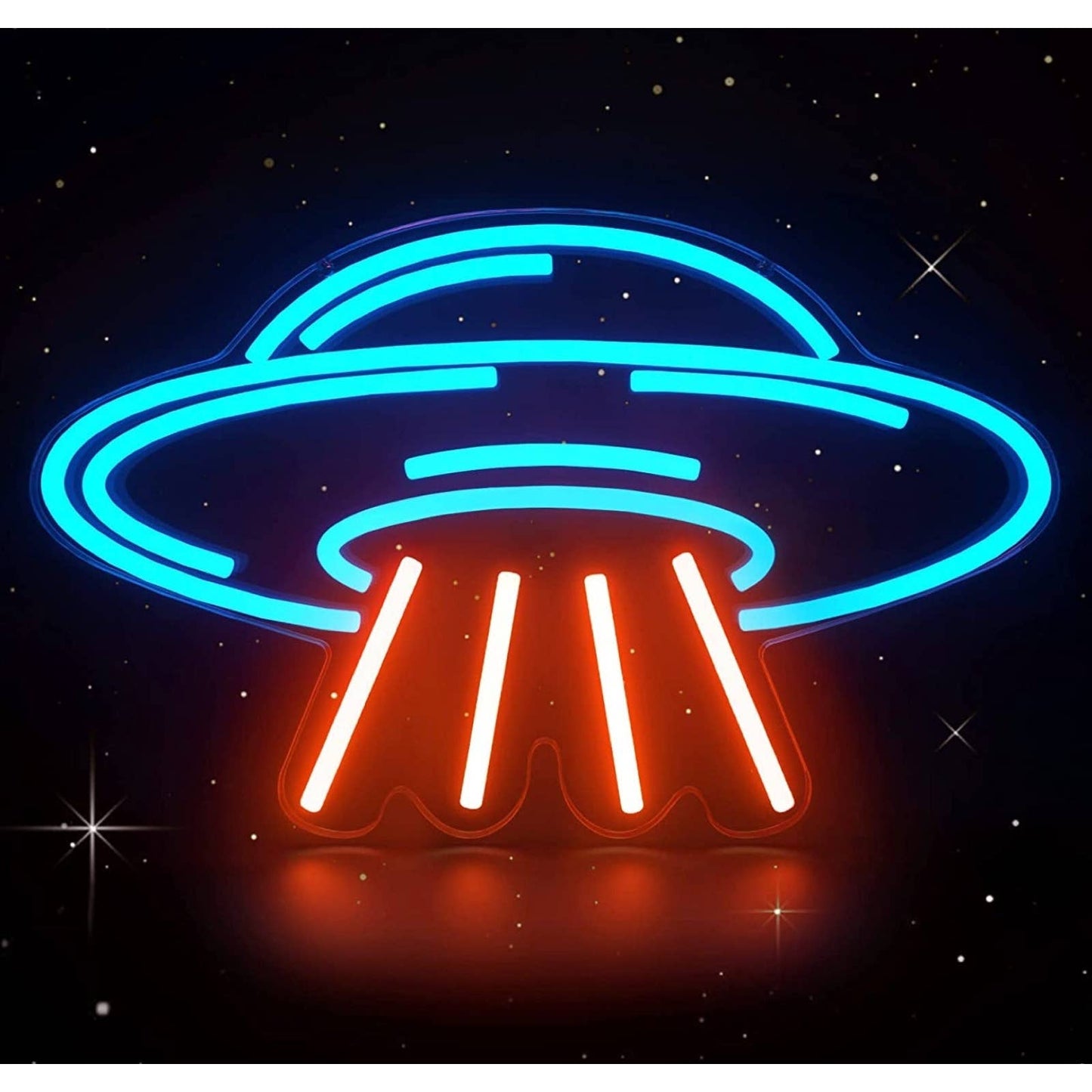 Bright Blue Alien Red Abducting Ray Space Ship UFO LED Night Light Room Wall Dec