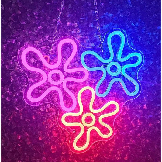 Vivid Bright Colorful SpongeBob Bikini Bottom Flowers LED Night Light Decor