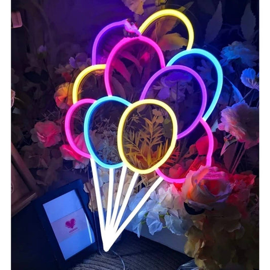 Fun Bight Vivid Colorful Balloons LED Night Light Party Room Wall Decoration