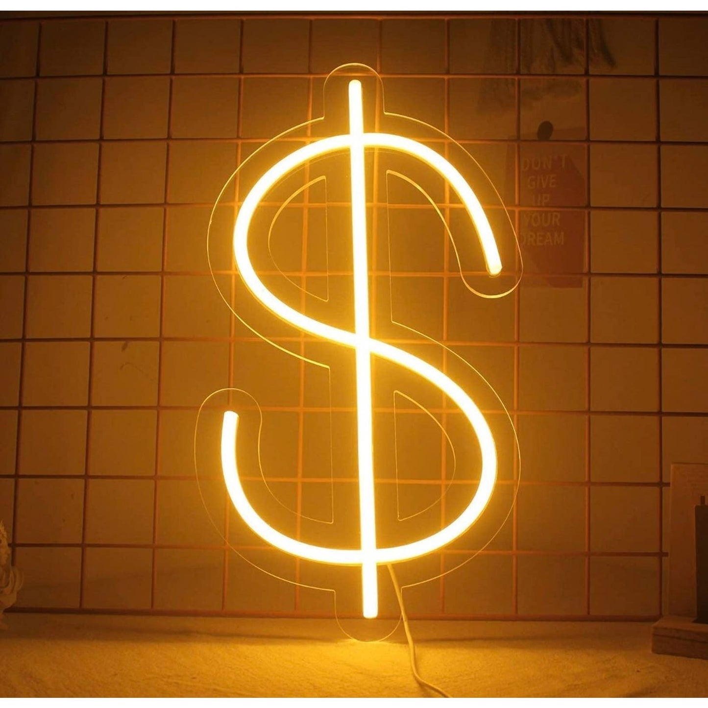Bright Warm “$” Money LED Light Sign