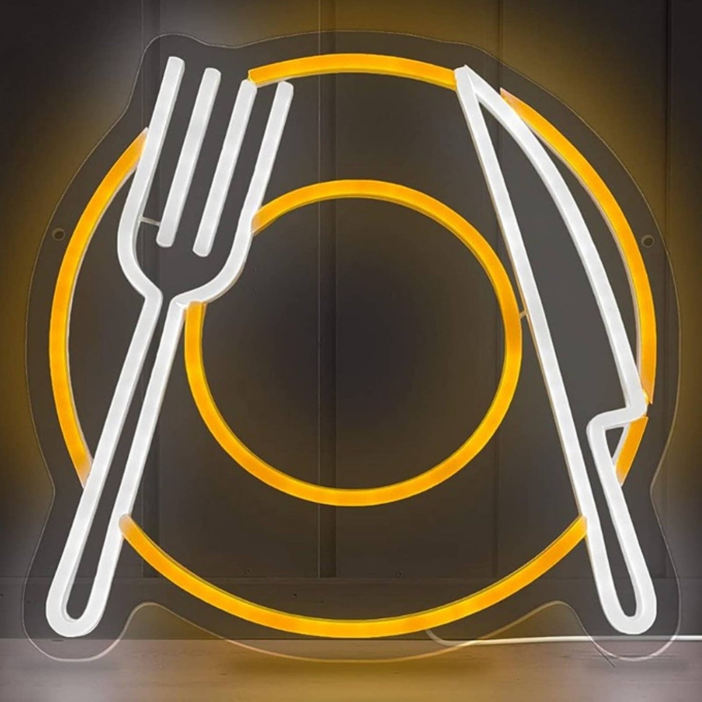 Bright Plate Knife & Fork LED Night Light Room Wall Decoration