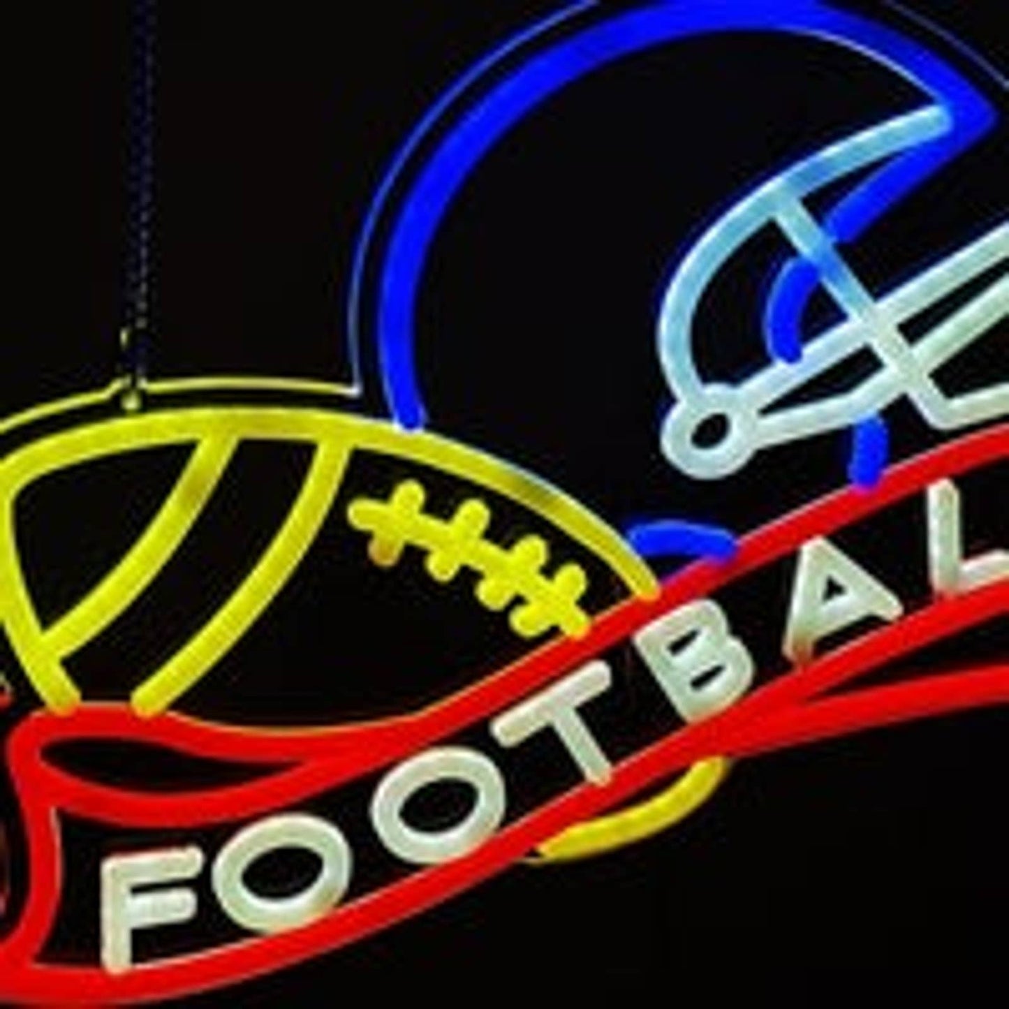 Fun Bright Red Ribbon Football and Helmet LED Night Light Sport Room Wall Decor