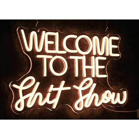 Fun Bright Warm White “Welcome to the Show” LED Night Light Room Wall Decor