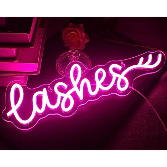 Lovely Bright Hot Pink Lashes LED Night Light Room Wall Decoration