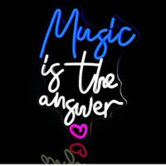 Vivid Bright Colorful Music is the Answer LED Night Light Room Wall Decor