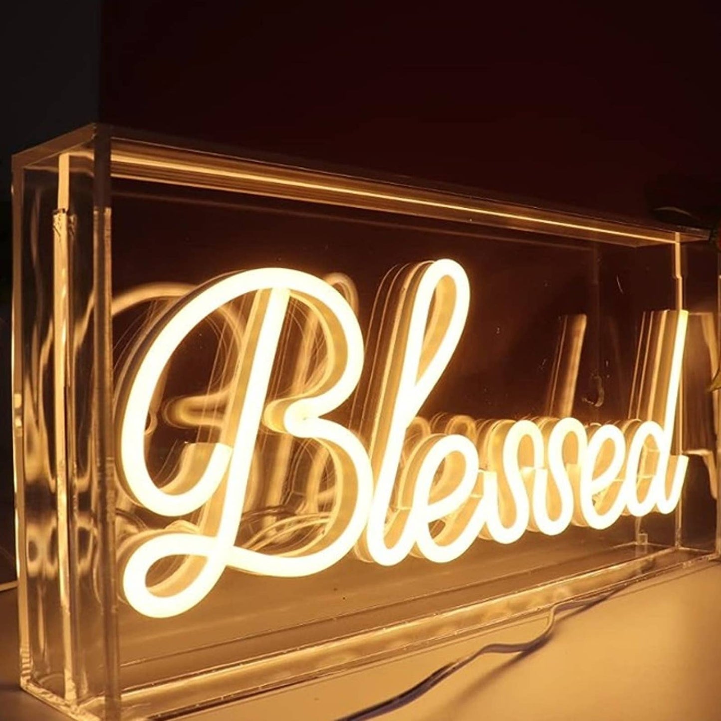 Lovely Warm Vivid Bright “Blessed” LED Night Light Room Wall Decoration
