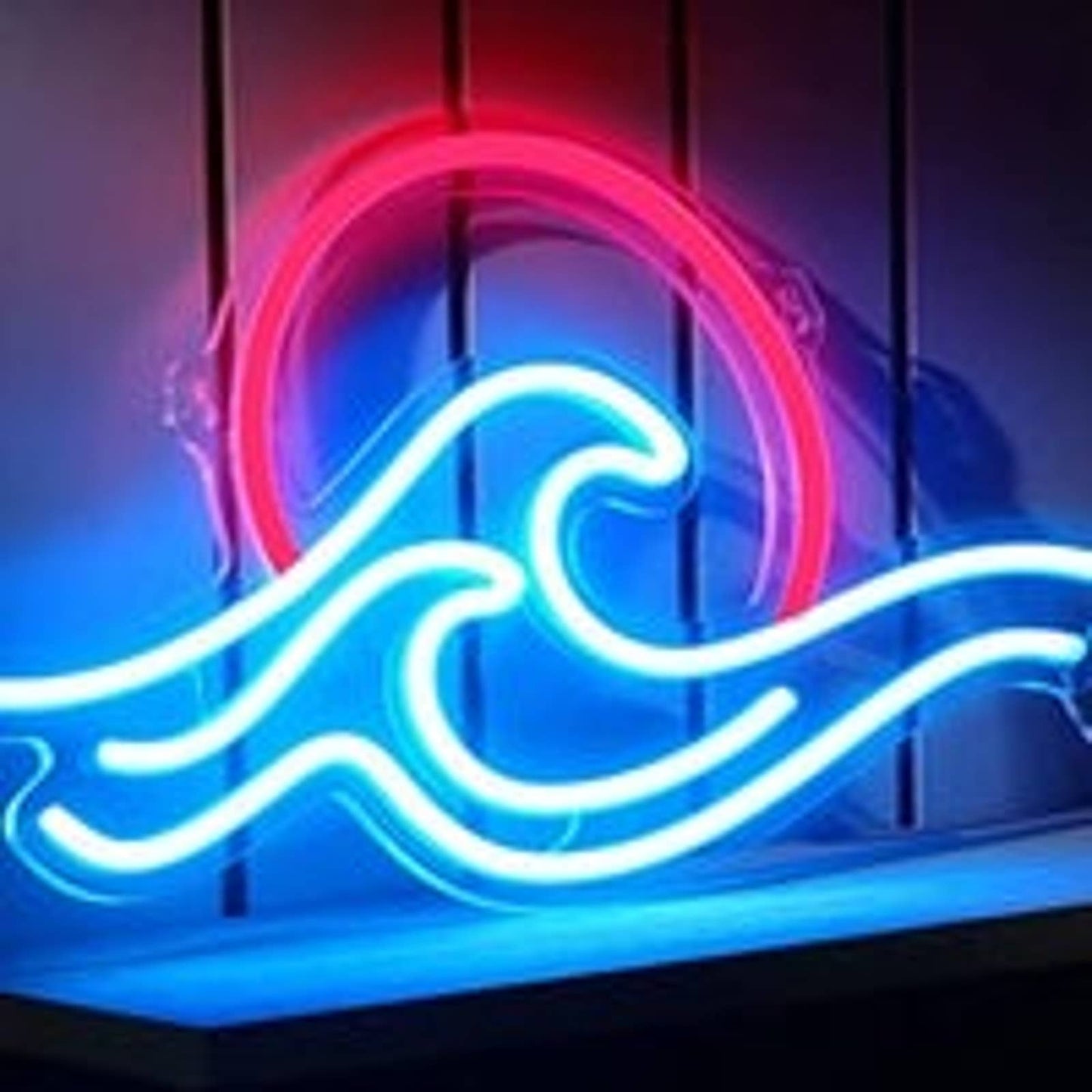 Fun Bright Double Wave Red Sunrise LED Night Light Tropical Room Decoration