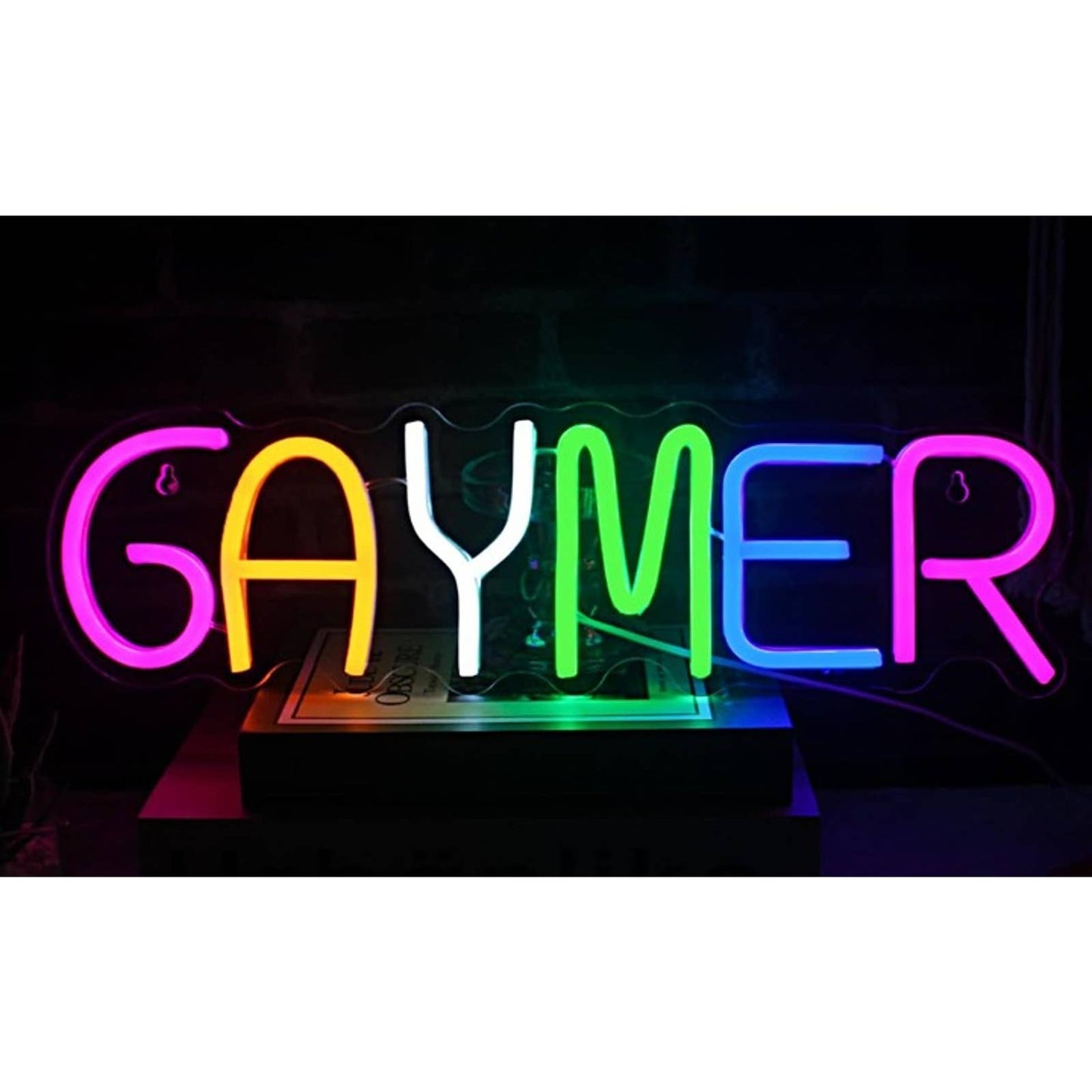 Vivid Bright Rainbow Gaymer LED Night Light Pride Game Room Decor