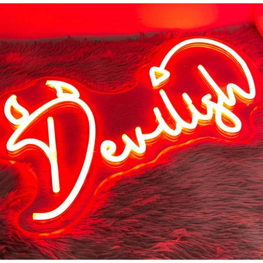 Vivid Bright Red “Devilish” LED Night Light Room Wall Decoration