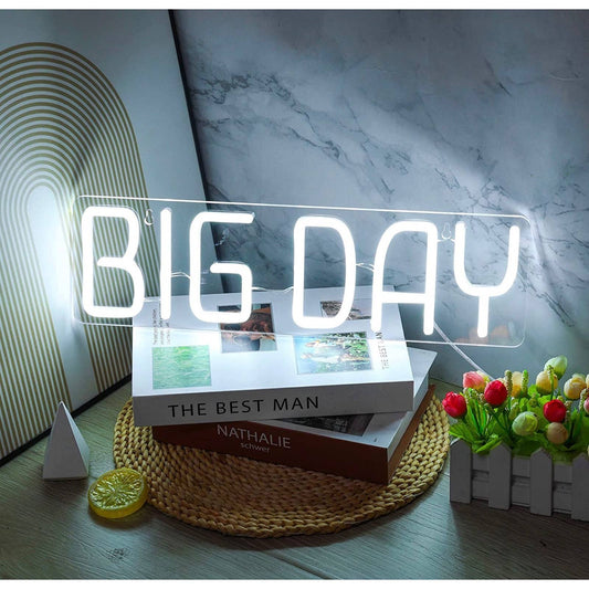 Lovely Bright “BIG DAY” LED Night Light Room Wall Celebration Decoration