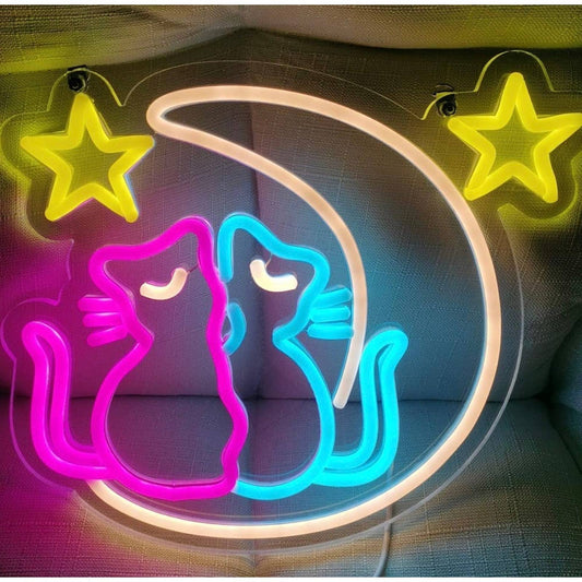 Adorable Bright Kitty Cat Luna Sailor Moon LED Light Anime Japan Room Wall Decor