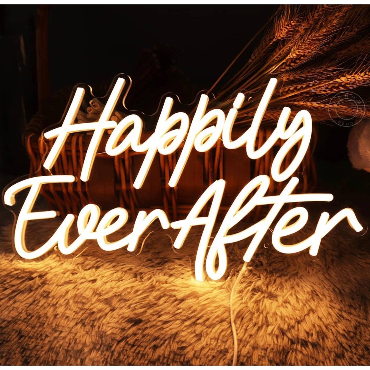 Romantic Warm Bright “Happily Ever After” LED Night Light Room Wall Decoration