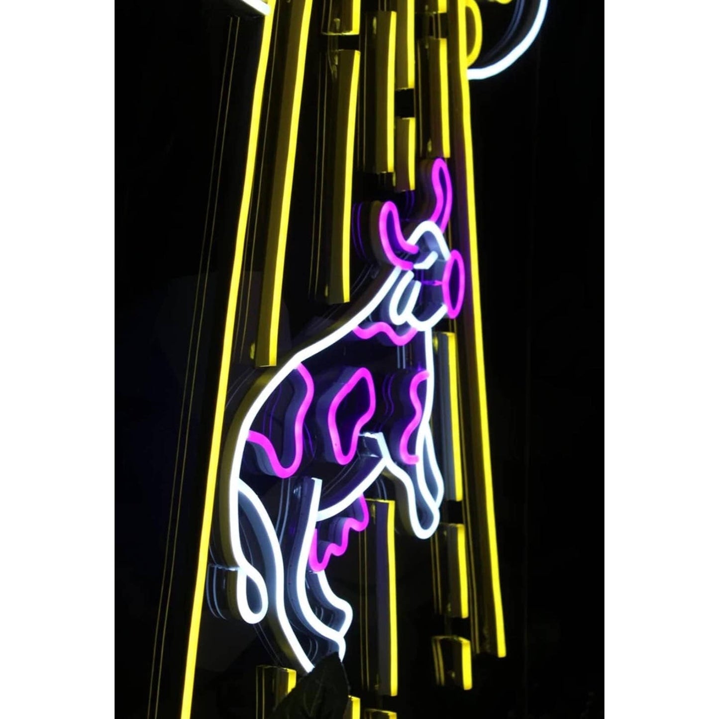 Fun Bright Large Alien UFO Abducting a Cow LED Night Light Room Wall Decor
