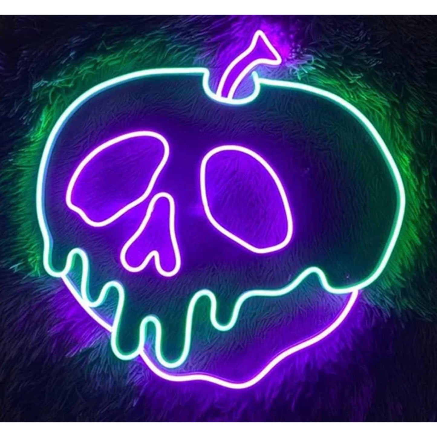 Bright Spooky Snow White Poison Evil Apple LED Night Light Room Wall Decoration