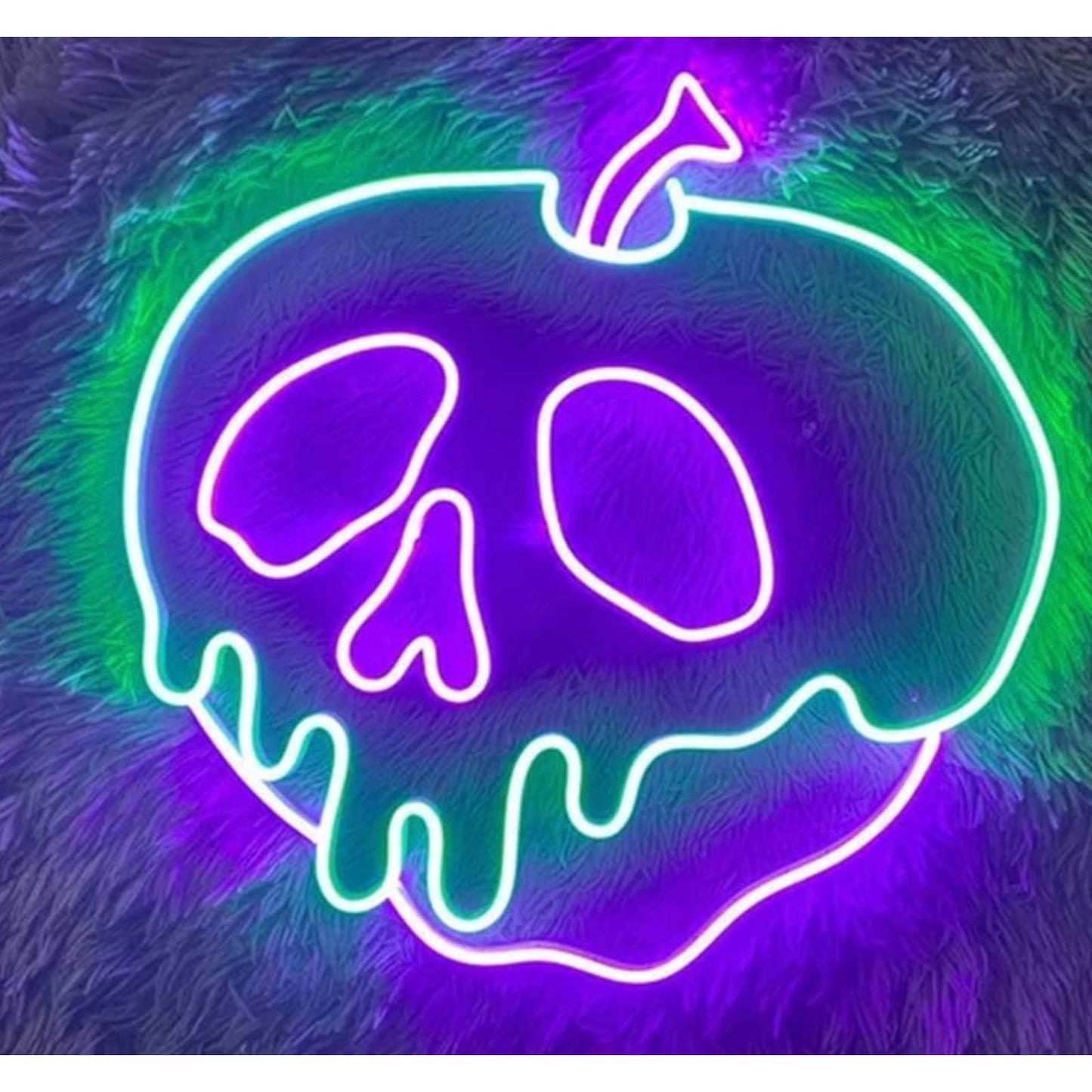 Bright Spooky Snow White Poison Evil Apple LED Night Light Room Wall Decoration