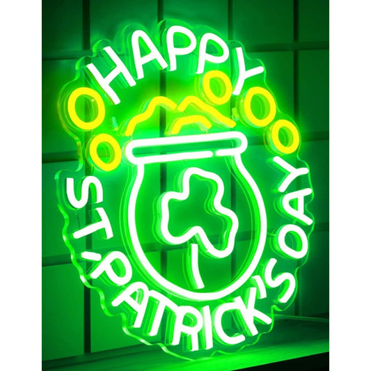 Fun Bright Pot of Gold Clover LED Light St. Patrick’s Day Decor