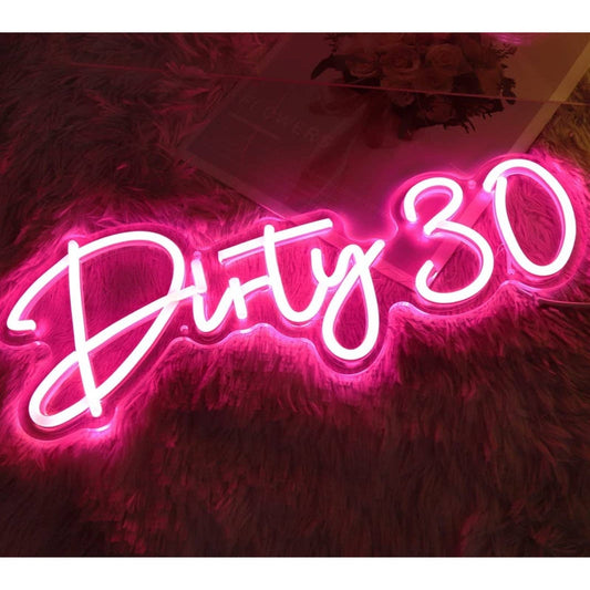 Lovely Bright Pink “Dirty Thirty” LED Night Light Birthday Party LED Light Room