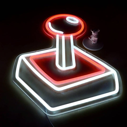 Fun Bright Red Retro Game Joystick LED Night Light Arcade Room Wall Decor