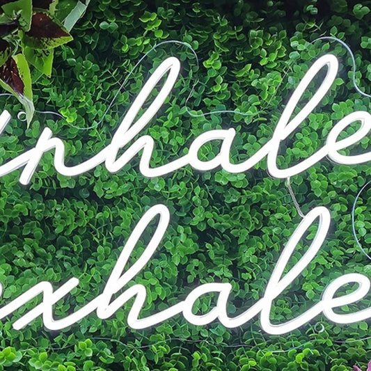Simple Modern Bright White “Inhale / Exhale” LED Night Light Room Wall Decor