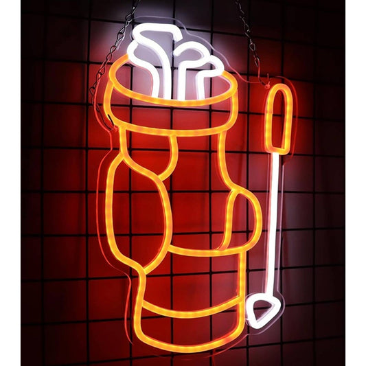 Fun Vivid Bright Golf Bag and Clubs LED Night Light Room Wall Decor