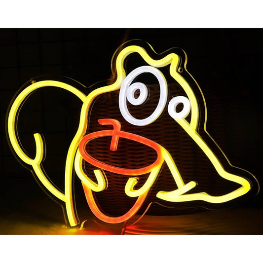 Fun Bright Yellow Squirrel & Acorn LED Night Room Wall Ice Age Decoration
